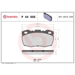 BREMBO Brake Pad Set (P44005) Fits: Rover Front Axle