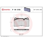 BREMBO Brake Pad Set (P44018) Fits: Land Rover Front Axle