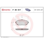 BREMBO Brake Pad Set (P49017) Front Axle