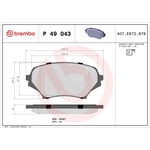 BREMBO Front Brake Pad Set (2 Wheels on 1 Axle) P 49 043 / P49043 fits MAZDA