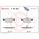 BREMBO Brake Pad Set (P50023) Fits: Mercedes Front Axle
