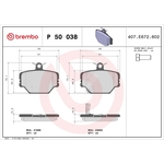 BREMBO Brake Pad Set (P50038) Front Axle