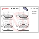 BREMBO Brake Pad Set (P50039) Fits: Mercedes Front Axle