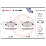 BREMBO Brake Pad Set (P50049) Fits: Mercedes Front Axle