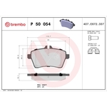 BREMBO Brake Pad Set (P50054) Fits: Mercedes Front Axle