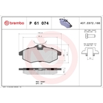 BREMBO Brake Pad Set (P61074) Fits: Citroen Front Axle