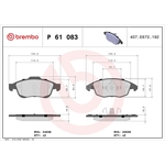 BREMBO Brake Pad Set (P61083) Front Axle