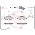 BREMBO Brake Pad Set (P61096) Front Axle