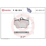 BREMBO Brake Pad Set (P65014) Fits: Porsche Front or Rear Axle