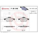 BREMBO Brake Pad Set (P68048) Fits: Renault Front Axle