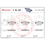 BREMBO Brake Pad Set (P85081) Front Axle