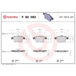 BREMBO Brake Pad Set (P85082) Front Axle