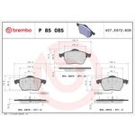 BREMBO Brake Pad Set (P85085) Front Axle