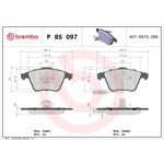 BREMBO Brake Pad Set (P85097) Front Axle