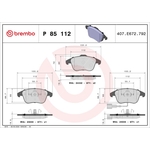 BREMBO Brake Pad Set (P85112) Front Axle