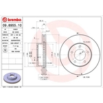 Brembo Prime Line Vented Brake Disc (09.8955.10) Front Axle