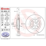 Brembo Prime Line UV Coated Vented Brake Disc (09.8004.31) Fits: Fiat Front Axle