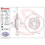 Brembo Prime Line UV Coated Vented Brake Disc (09.8690.11) Front Axle