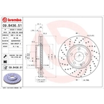 Brembo Prime Line UV Coated Vented Brake Disc - Drilled (09.B436.51) Fits: Mercedes Front Axle