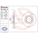 Brembo Prime Line Solid Brake Disc (08.A530.10) Fits: Ford
