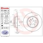 Brembo Prime Line UV Coated Solid Brake Disc (08.5580.11) Fits: BMW