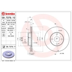 Brembo Prime Line UV Coated Vented Brake Disc (09.7379.11) Fits: Mazda