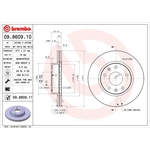 Brembo Prime Line UV Coated Vented Brake Disc (09.8609.11) Fits: Land Rover