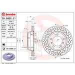 Brembo Prime Line UV Coated Vented Brake Disc - Drilled (09.8890.21) Fits: Porsche