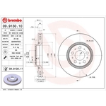 Brembo Prime Line UV Coated Vented Brake Disc (09.9130.11) Fits: Volvo