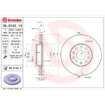 Brembo Prime Line UV Coated Vented Brake Disc (09.9145.11)