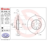 Brembo Prime Line UV Coated Vented Brake Disc (09.9165.11)