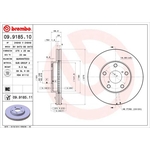 Brembo Prime Line UV Coated Vented Brake Disc (09.9185.11) Fits: Toyota