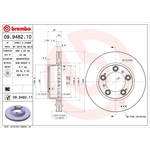 Brembo Prime Line UV Coated Vented Brake Disc (09.9482.11) Fits: Porsche