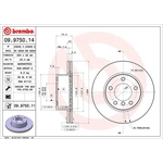 Brembo Prime Line UV Coated Vented Brake Disc (09.9750.11) Fits: BMW