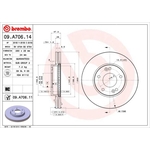 Brembo Prime Line UV Coated Vented Brake Disc (09.A706.11) Fits: Kia
