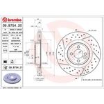 Brembo Prime Line UV Coated Vented Brake Disc - Drilled & Slotted (09.B754.21) Fits: Mini