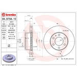 Brembo Prime Line Vented Brake Disc (09.9758.10) Fits: Iveco