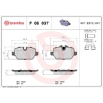 BREMBO Brake Pad Set (P06037) Fits: BMW Rear Axle