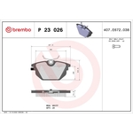 BREMBO Brake Pad Set (P23026) Rear Axle