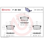 BREMBO Rear Brake Pad Set (2 Wheels on 1 Axle) P 28 022 / P28022