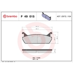 BREMBO Brake Pad Set (P49015) Rear Axle