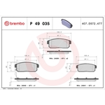 BREMBO Brake Pad Set (P49035) Rear Axle
