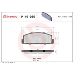 BREMBO Brake Pad Set (P49036) Rear Axle