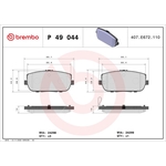 BREMBO Brake Pad Set (P49044) Rear Axle