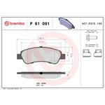 BREMBO Brake Pad Set (P61091) Rear Axle