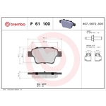 BREMBO Brake Pad Set (P61100) Rear Axle