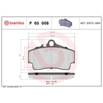 BREMBO Brake Pad Set (P65008) Fits: Porsche Rear Axle