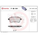 BREMBO Brake Pad Set (P68041) Fits: Renault Rear Axle
