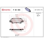 BREMBO Brake Pad Set (P83065) Fits: Toyota Rear Axle