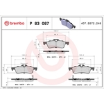 BREMBO Brake Pad Set (P83087) Rear Axle
